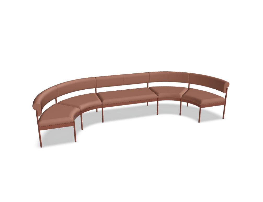 Bild zeigt das modulare Ecksofa-System Nora NOR301 von Mdd in hellgrauer Stoffoberfläche, elegante Linien, Sitzkomfort und Konsolelemente erkennbar; modernes Wohnambiente.