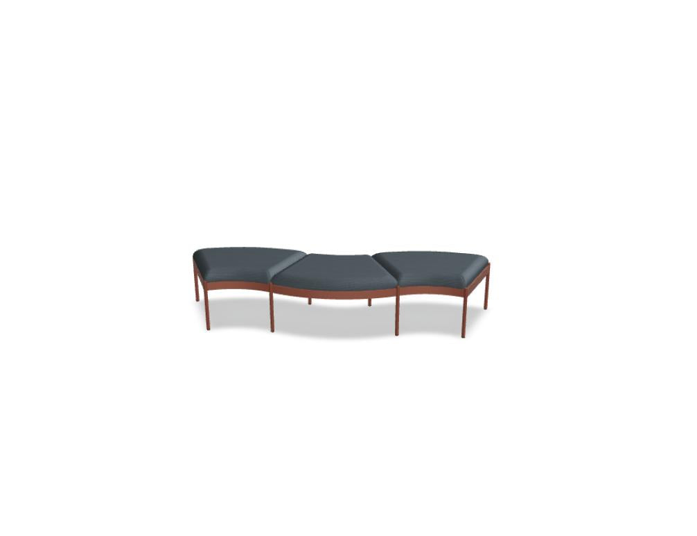 Nora NOR405: Modulares Sofa-Sitzsystem mit weichen Linien, hellgraue Struktur, gepolsterte Eckmodule und verstellbare Armlehnen – vielseitig kombinierbar