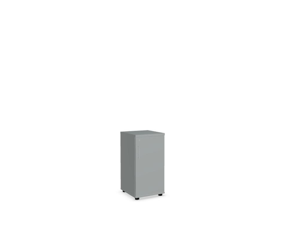 Büroschrank Standard von Mdd in Weiss Pastell mit Front in Eiche Natur, Melaminplatte mit ABS-Umleimer, Aluminium-Griff und Patentschloss.