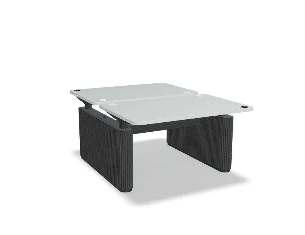 Elektrisch höhenverstellbare Ogi Drive Bench BODF712 mit Filz-Fußelementen, elegantes Schreibtisch-Design, schwarz-grau, solides Metallgestell