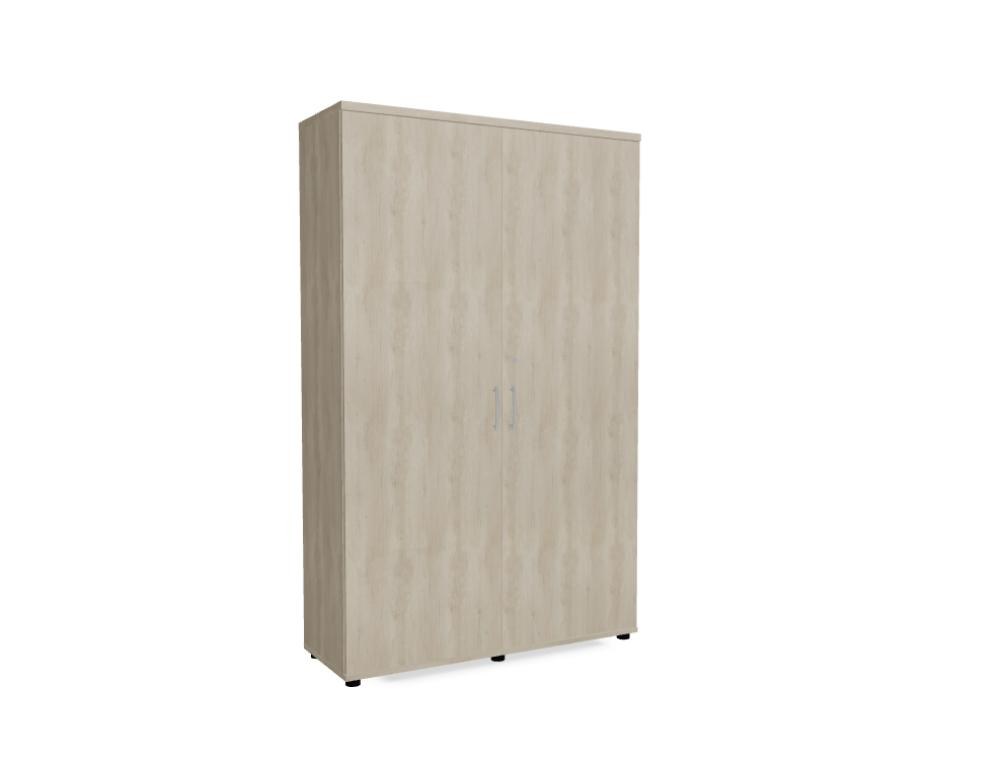 Büroschrank Standard von Mdd in Weiss Pastell mit Front in Eiche Natur, Melaminplatte mit ABS-Umleimer, Aluminium-Griff und Patentschloss.