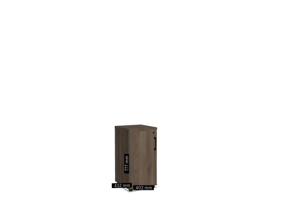 Büroschrank Standard von Mdd in Weiss Pastell mit Front in Eiche Natur, Melaminplatte mit ABS-Umleimer, Aluminium-Griff und Patentschloss.