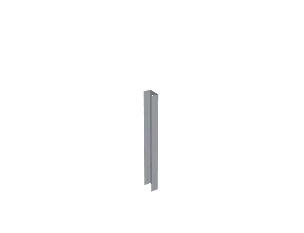 Vertikale Kabelführung aus Aluminium von Mdd, montiert am Tischbein eines Schreibtisches, zur Bündelung mehrerer Kabel im Büro.