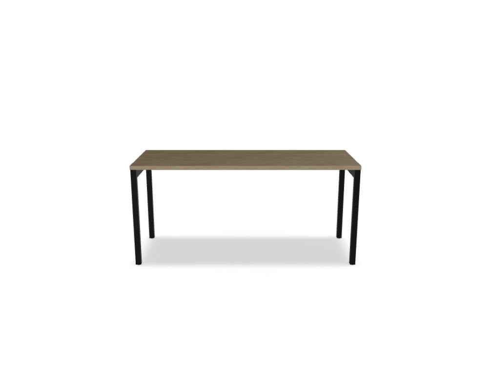 Schreibtisch Ogi Y von Mdd mit Tischplatte in Honigeiche und schwarzem Metallgestell, Profil 40x40 mm, für Büroarbeitsplätze.