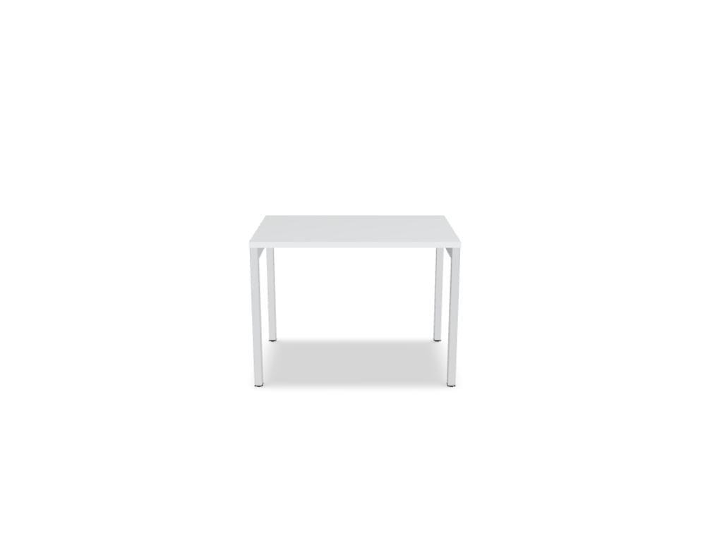Schreibtisch Ogi Y von Mdd mit Tischplatte in Honigeiche und schwarzem Metallgestell, Profil 40x40 mm, für Büroarbeitsplätze.