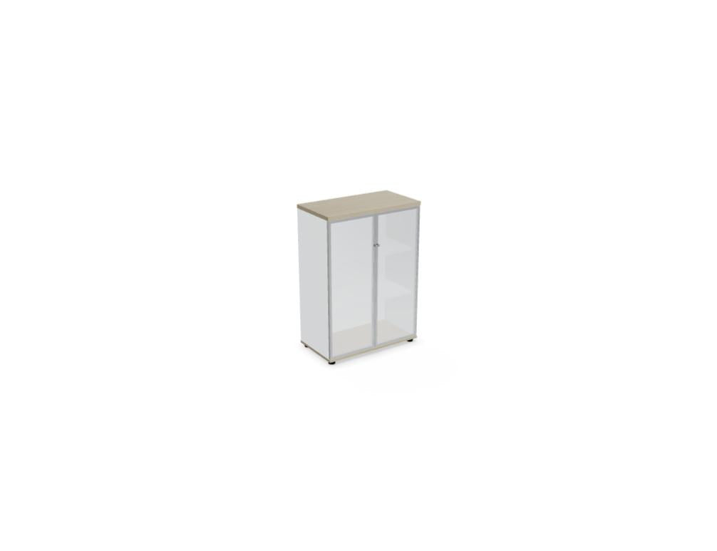 Vitrine Standard von Mdd mit Glastür und senkrechtem Aluminiumgriff
