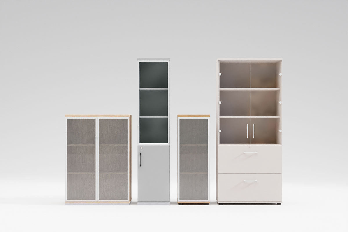 Vitrine Standard von Mdd mit Glastür und senkrechtem Aluminiumgriff
