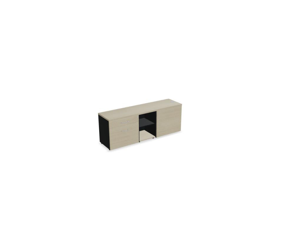 Büroschrank Standard - Chefzimmerschrank von Mdd, niedriger Korpus aus Melaminplatte