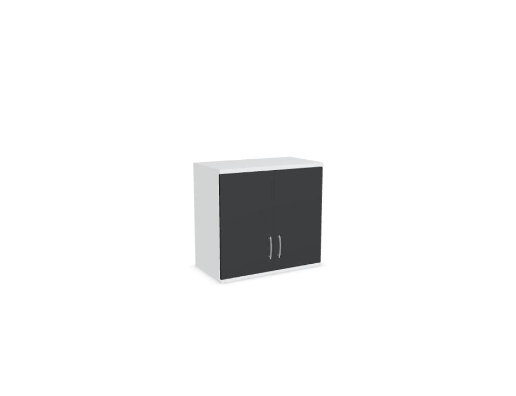 Helle, moderne Aufsatzschrank-Front aus Standard A1104 von MDD, Büro-Schrank mit klaren Linien, Holzoptik und verstellbaren Fächern, ideal für Akten- und Büromaterial.