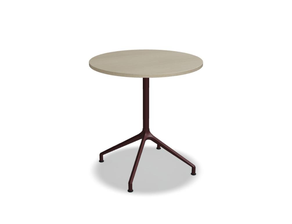 Kaffeetisch Gobo von Mdd mit Kakao-Platte und 4-Sternfuss aus pulverbeschichtetem Aluminium, quadratische Form.
