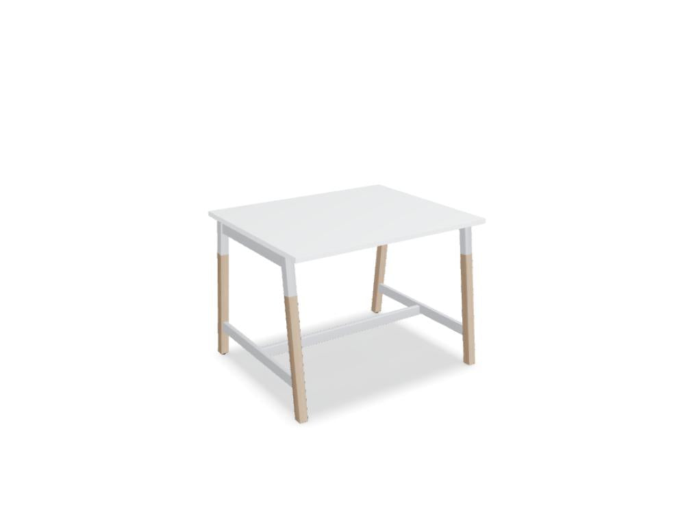 Ogi W PSD822 Stehtisch von Mdd mit Holzgestell und runder Platte, moderner Hochtisch für Büro, Lounge oder Besprechungsbereich