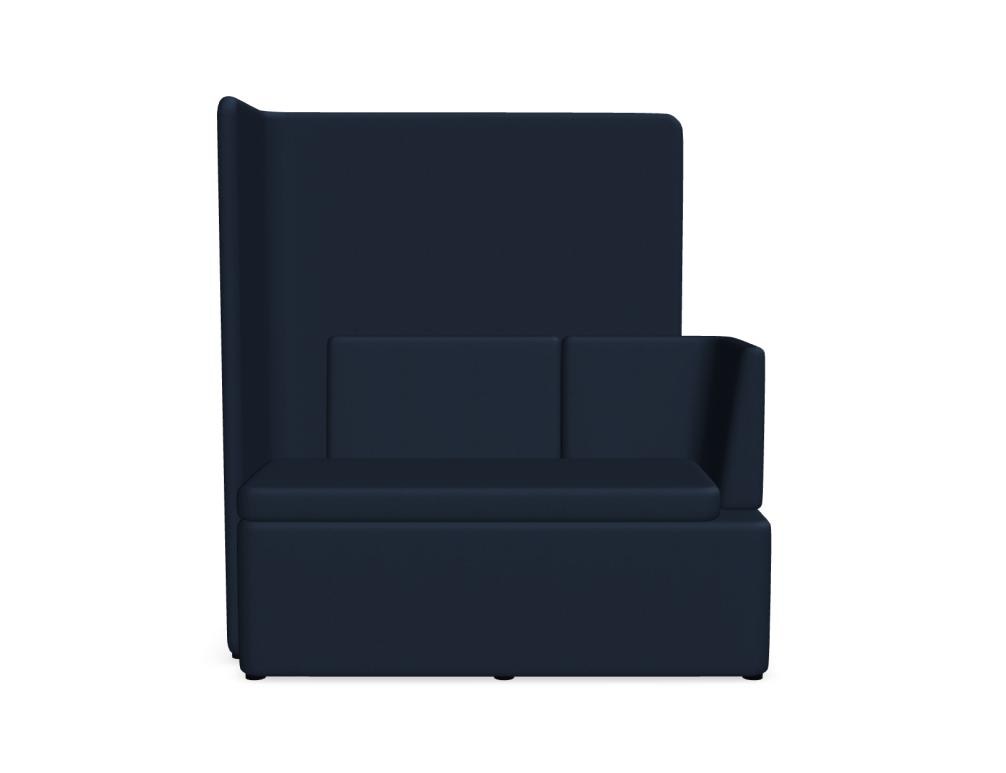 Modulares Sofa Kaiva von Mdd in Dunkelgrau mit hoher gepolsterter Rückenlehne aus Akustikpaneelen und Holzrahmen