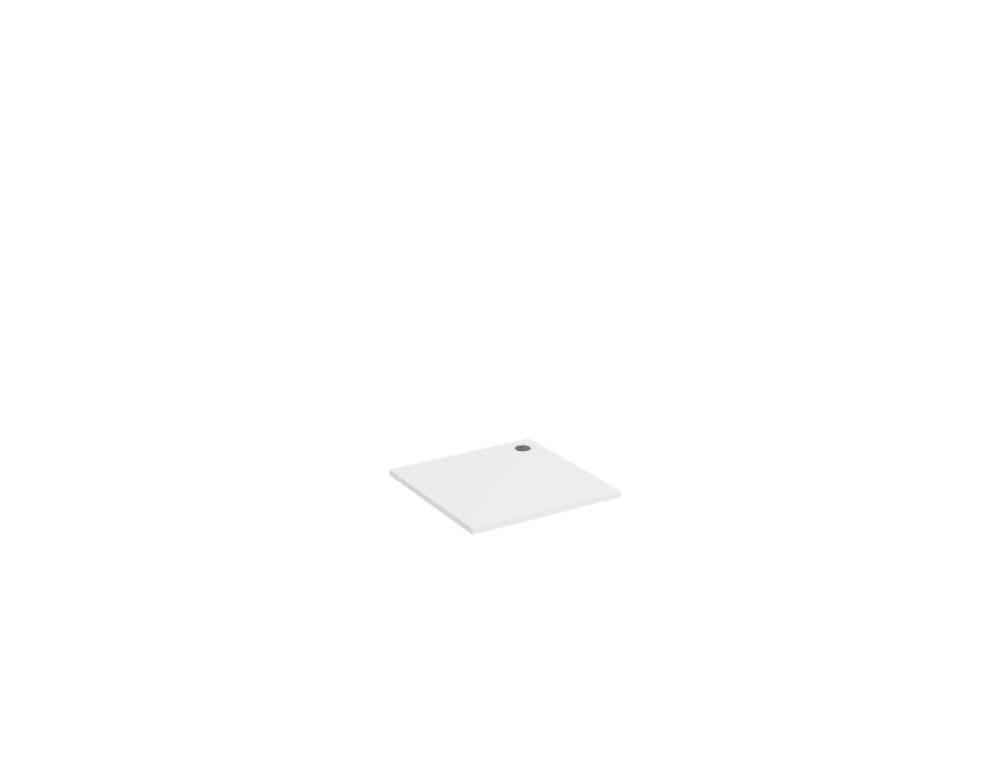 Weisse modulare Empfangstheke Linea von Mdd mit Glasfront, LED-Beleuchtung, Aluminiumsockel und Edelstahl-Eckleiste im Büro.