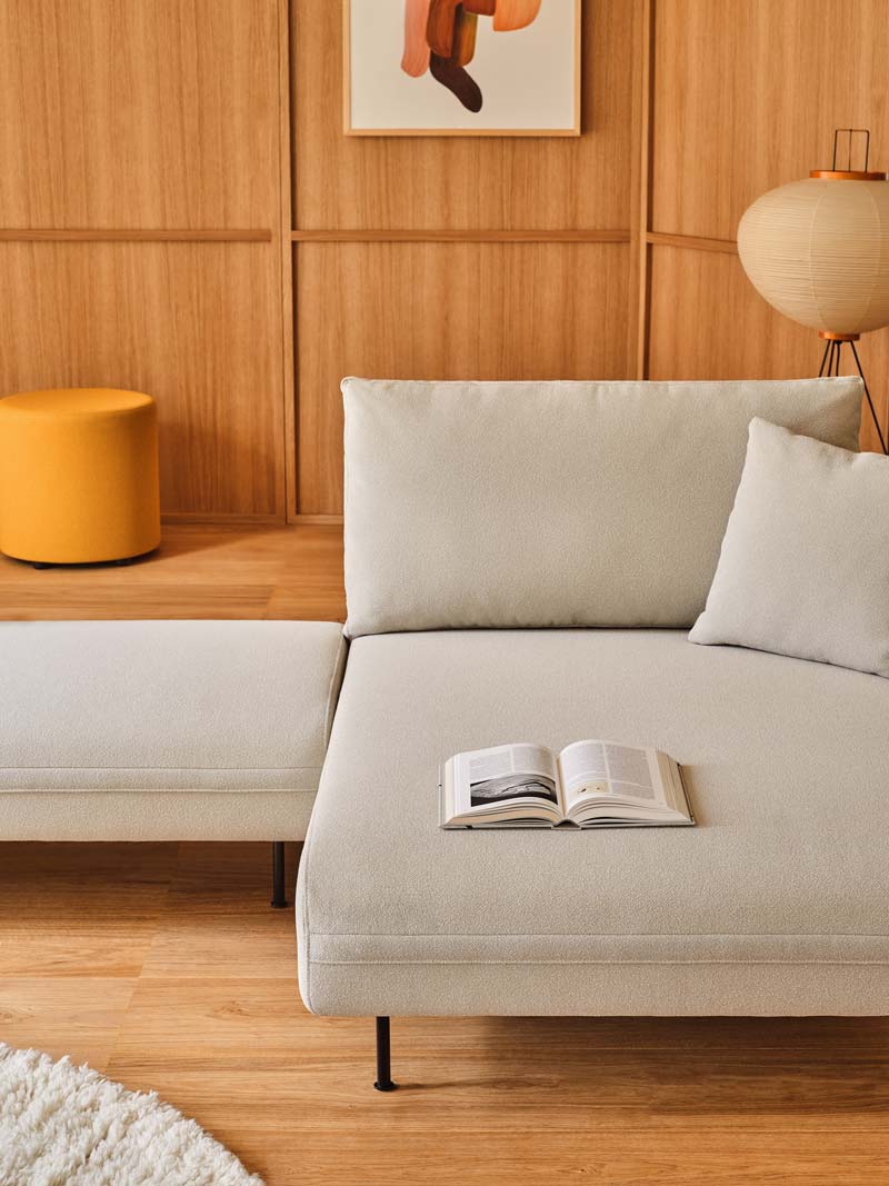 Elegantes L-Sofa Lotus LTS06 von Mdd, ideal für moderne Wohnkonzepte und gemütliche Entspannungszonen.