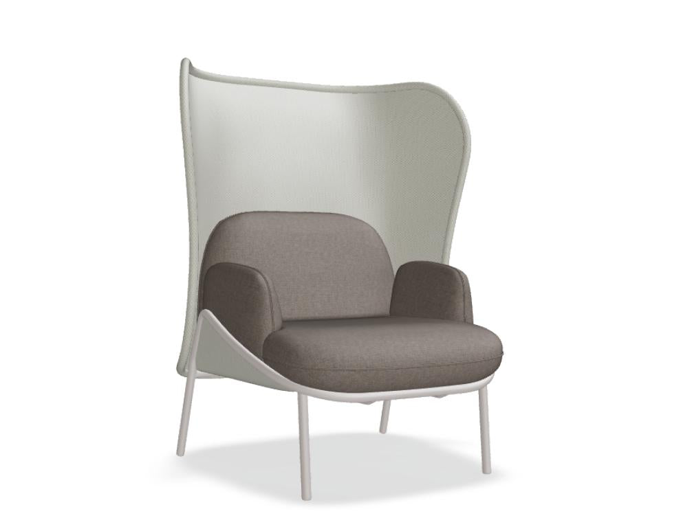 Mdd Mesh MF1D Sessel mit grauem Netzrücken, gepolstertem Sitz und filigranem Gestell in moderner Bürooptik