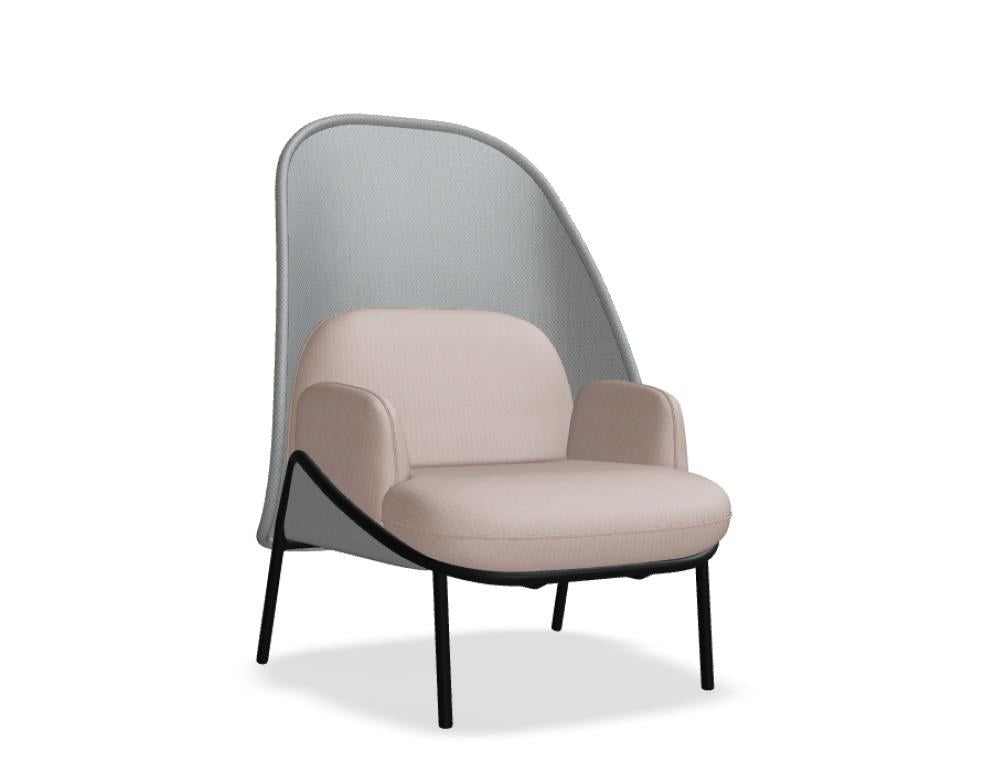 Sessel Mesh von Mdd in Ziegelrot mit gepolstertem Schirm, Sitzfläche aus Schaumstoff und vierbeinigem Metallgestell auf weissem Hintergrund.