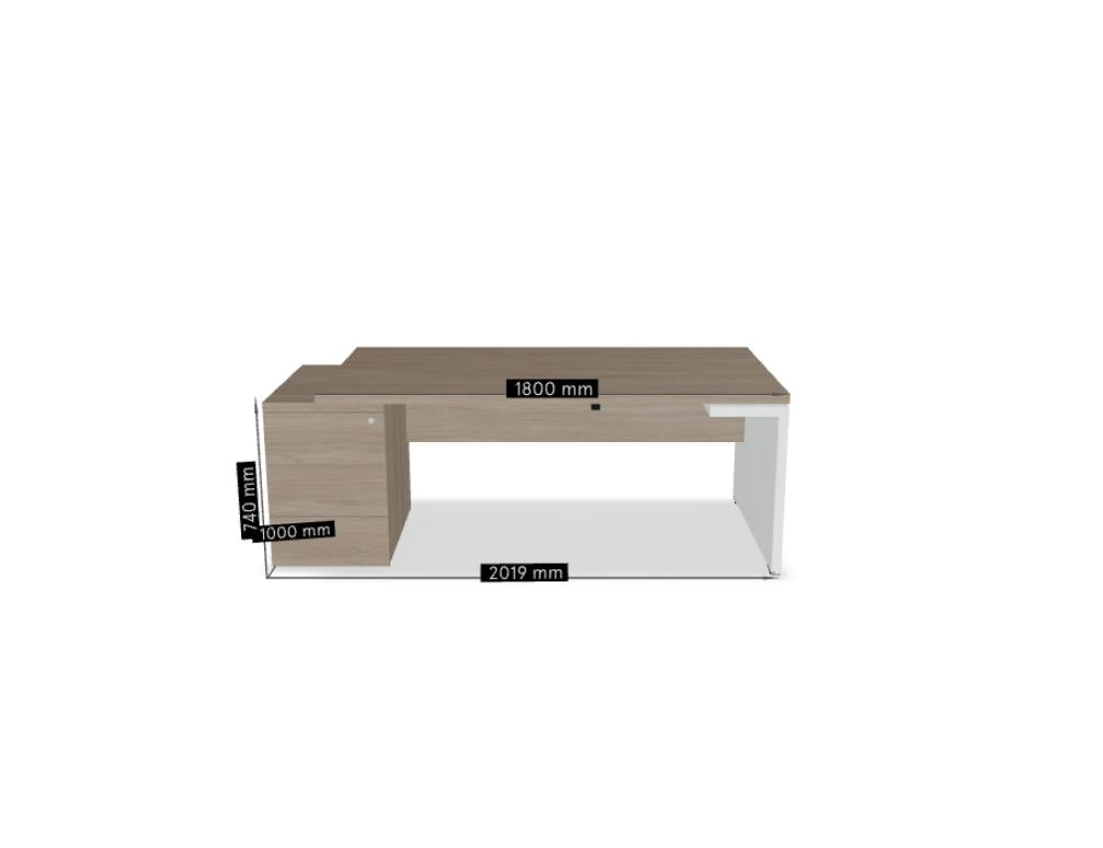 Hochwertiger Mito MIT4KD Chefschreibtisch von Mdd in schicker Dunkelholz-Optik, großzügige Arbeitsfläche, klare Linien, modernes Büro-Design