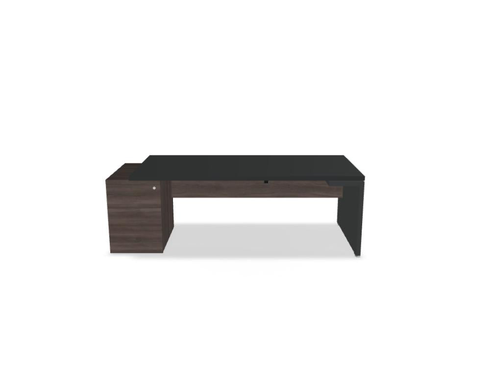 Mito Fenix MITF3KDL Chefschreibtisch von Mdd mit edler Holzoptik, Stauraum und modernem Design fürs Büro