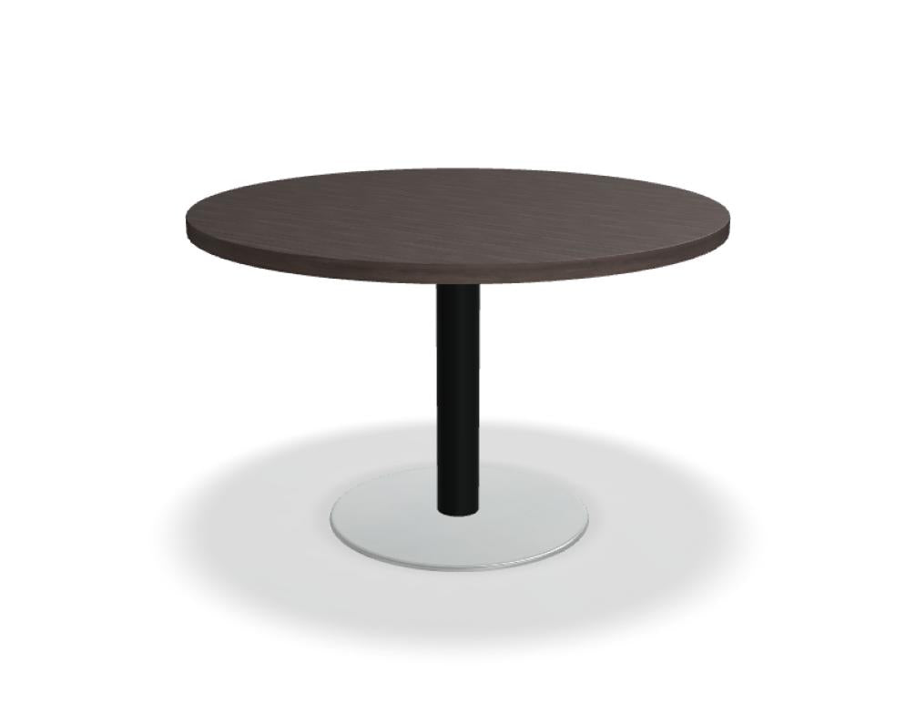 Kaffeetisch Mito MIT17 aus der Esstisch-Kollektion von Mdd, Holzoptik in dunklem Braun, schlichtes, modernes Design, runde Form, stabile Bauweise