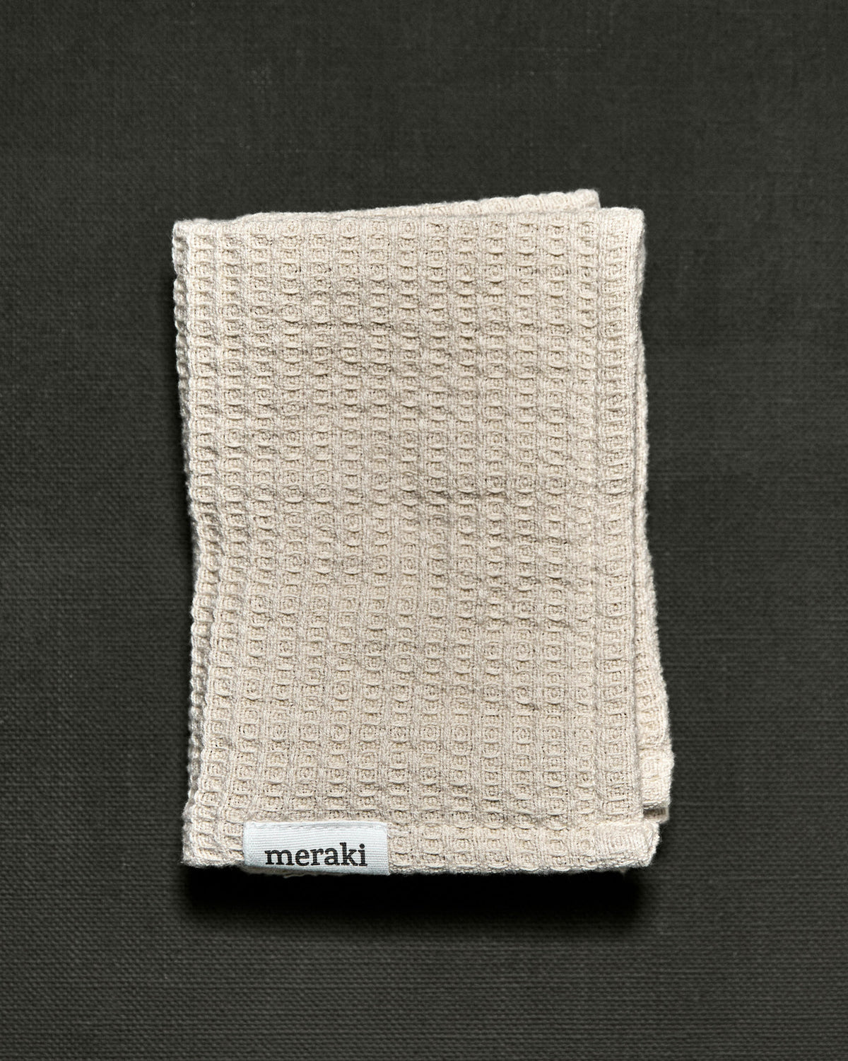 Beiges Geschirrtuch MKSolid von Meraki aus Baumwolle in rechteckiger Form
