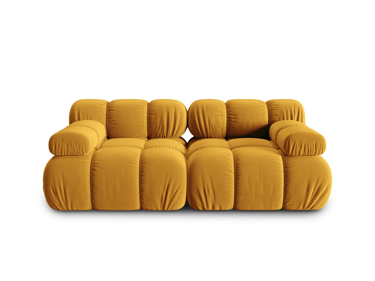 Bellis Velour modulares Sofa 2 Sitzer 94cm in Yellow-Bluvel präsentiert im Onlineshop von KAQTU Design AG. 3er Sofa ist von Micadoni