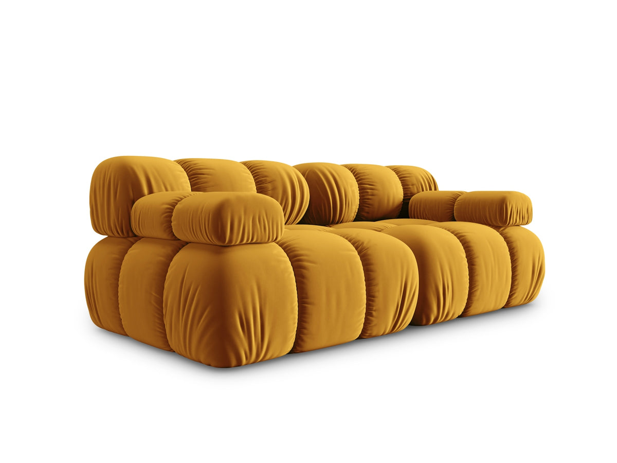 Bellis Velour modulares Sofa 2 Sitzer 94cm in Yellow-Bluvel präsentiert im Onlineshop von KAQTU Design AG. 3er Sofa ist von Micadoni