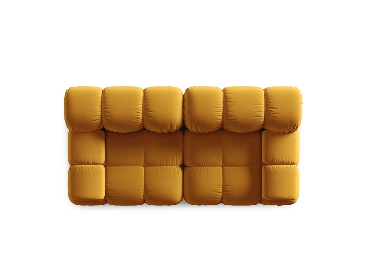 Bellis Velour modulares Sofa 2 Sitzer 94cm in Yellow-Bluvel präsentiert im Onlineshop von KAQTU Design AG. 3er Sofa ist von Micadoni