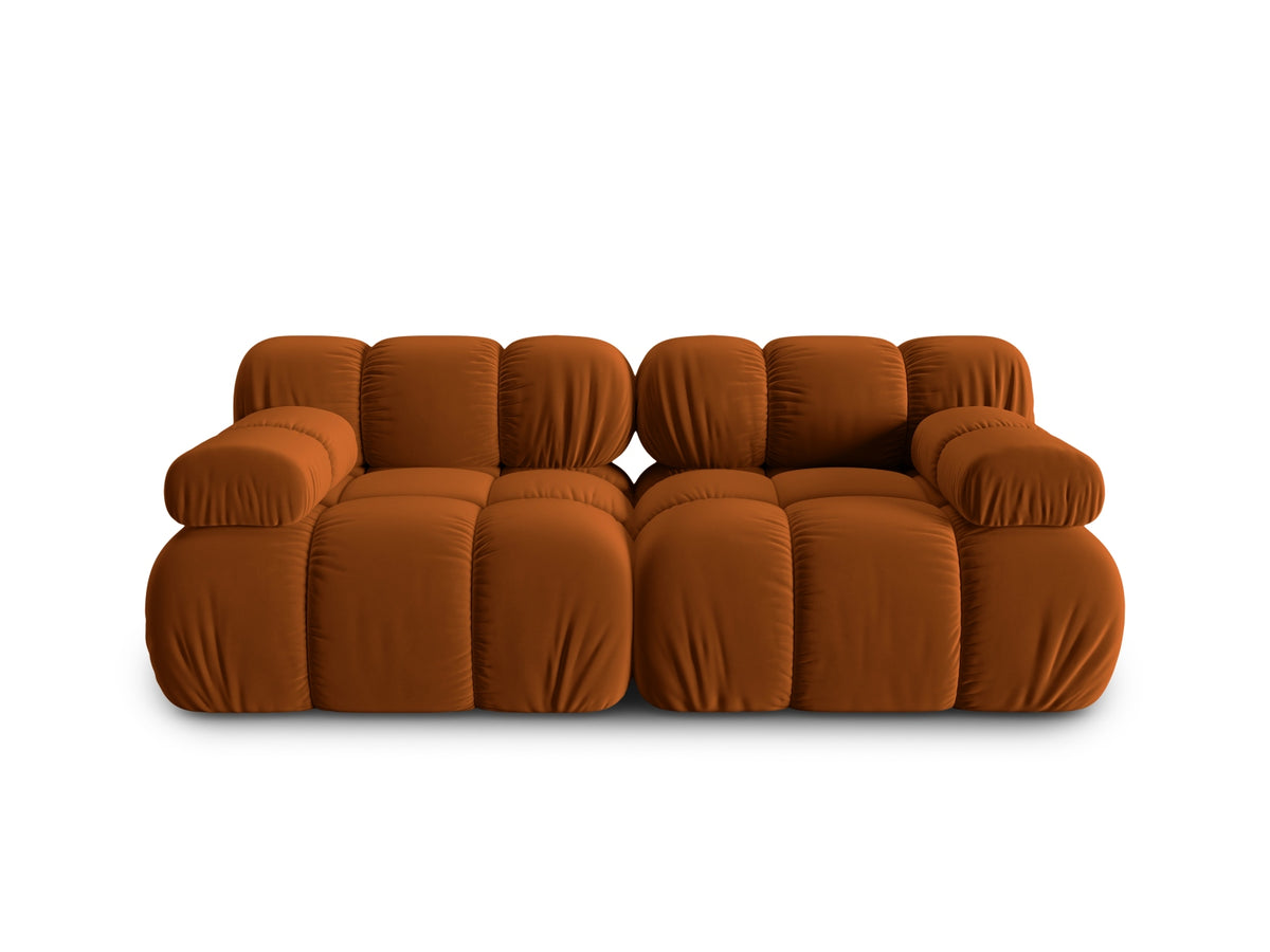 Bellis Velour modulares Sofa 2 Sitzer 94cm in Terracotta-Bluvel präsentiert im Onlineshop von KAQTU Design AG. 3er Sofa ist von Micadoni