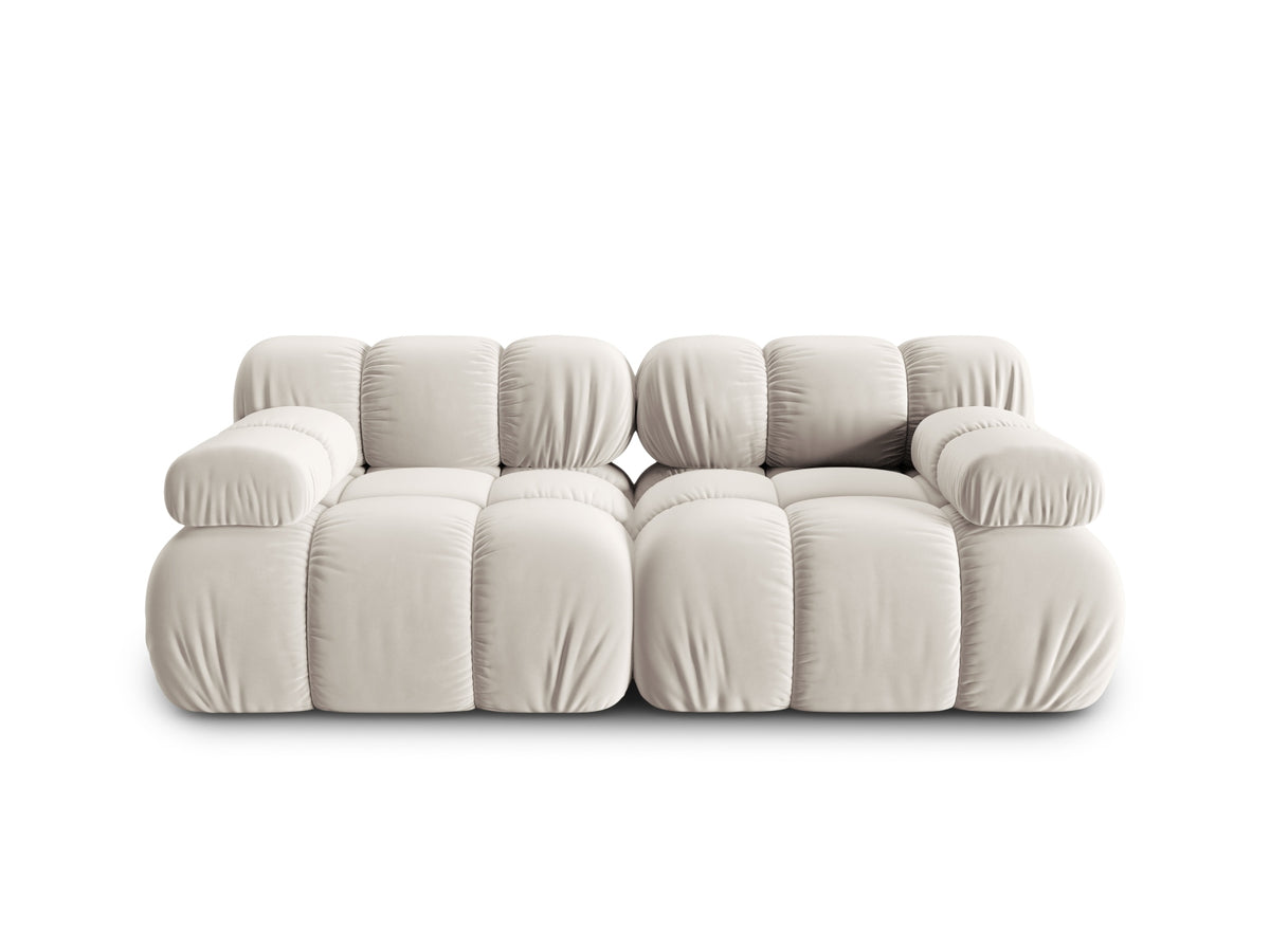 Bellis Velour modulares Sofa 2 Sitzer 94cm in Dark Beige-Bluvel präsentiert im Onlineshop von KAQTU Design AG. 3er Sofa ist von Micadoni