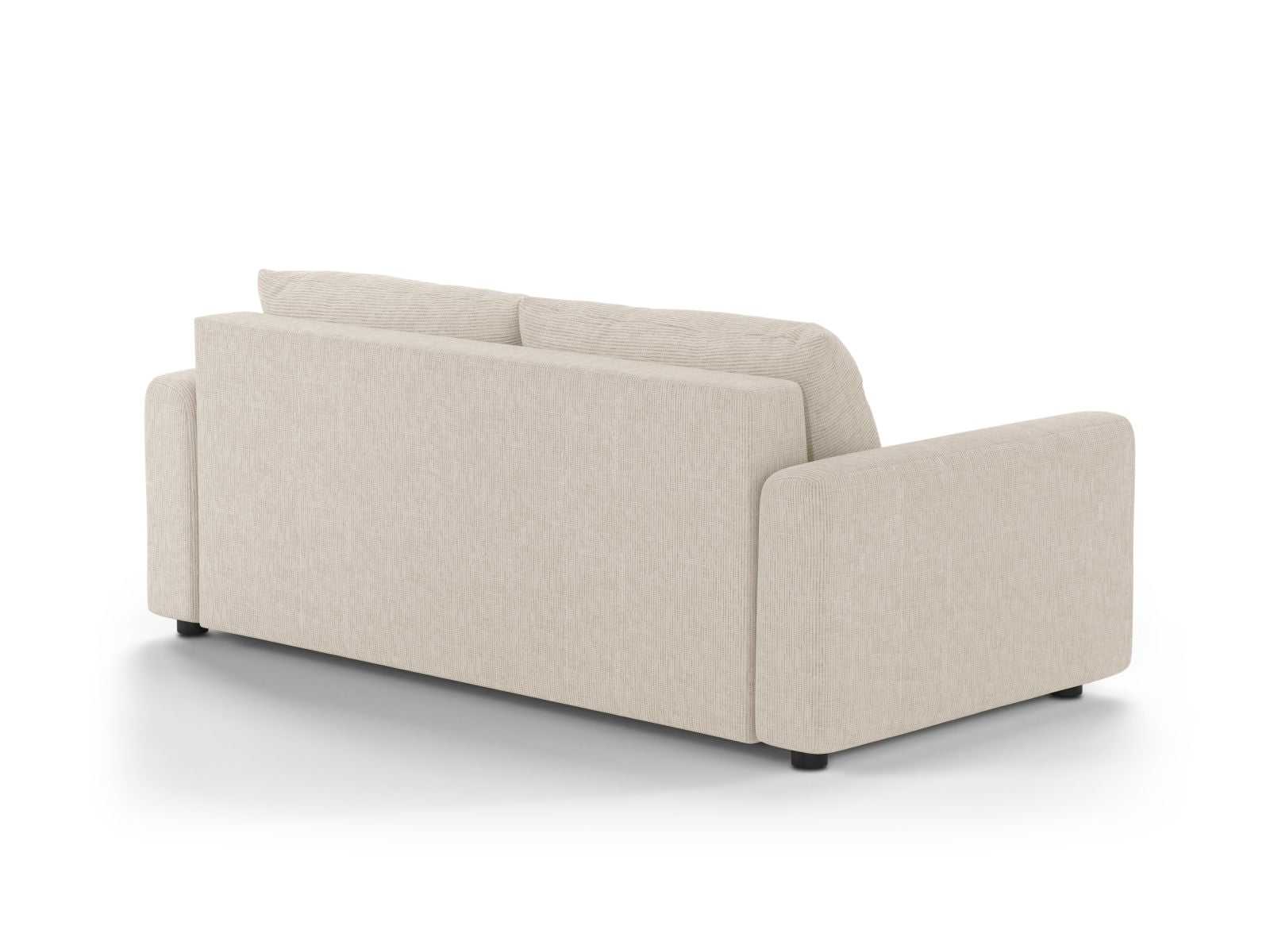 Stylisches 3-Sitzer Bettsofa David in sanftem Beige, perfekt für entspannte Abende und als komfortable Schlafgelegenheit.