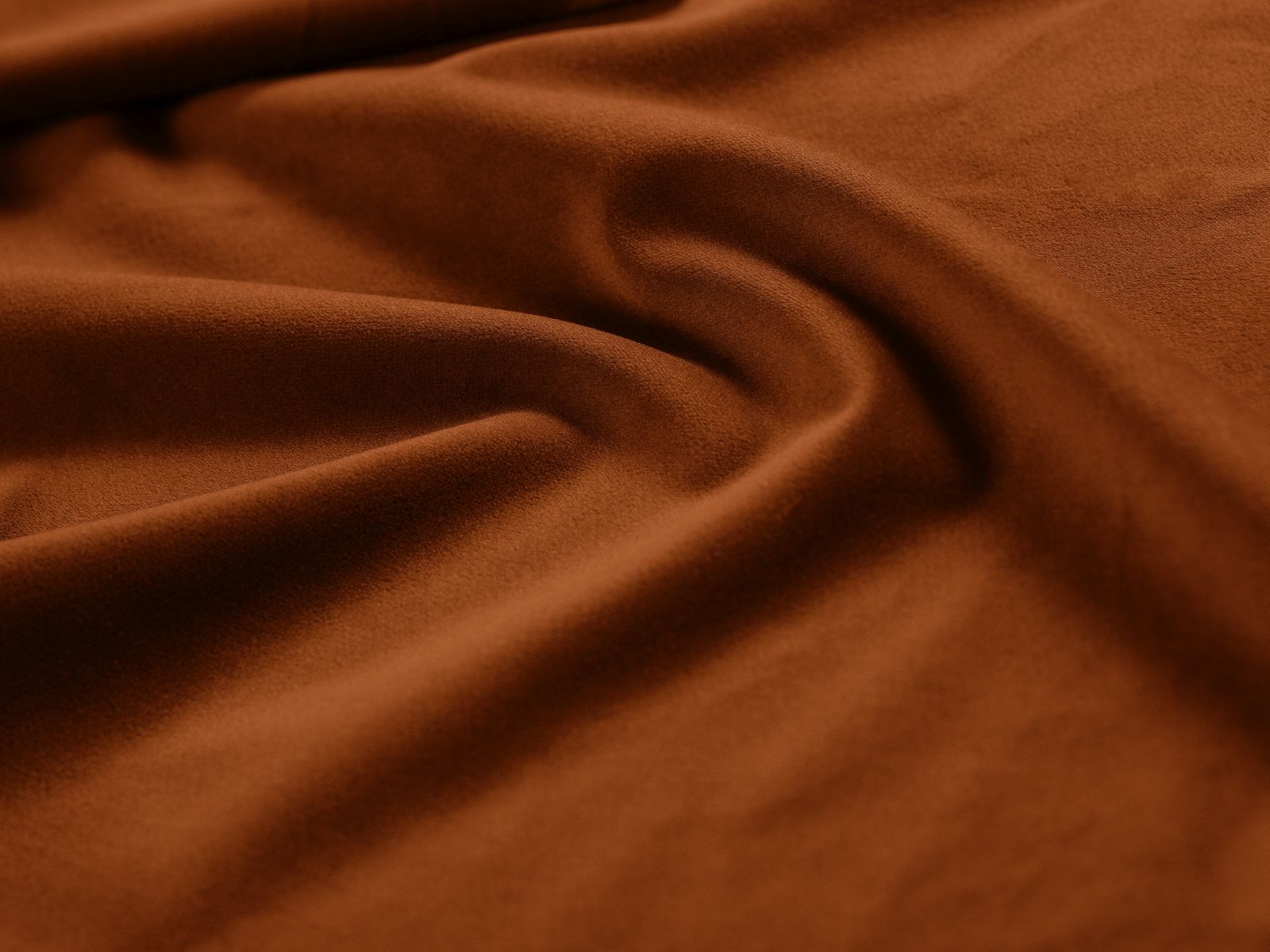 Stylisches 3-Sitzer Sofa David in elegantem Terracotta, ideal für entspannte Abende und als praktisches Schlafsofa für Übernachtungsgäste.
