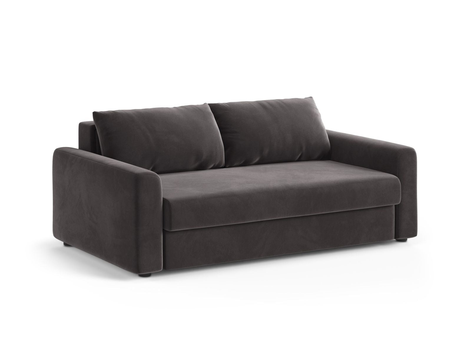 Elegantes 3-Sitzer Sofa David in Dunkelgrau mit praktischer Schlaffunktion, ideal für stilvolle Wohnräume und Gästeübernachtungen.