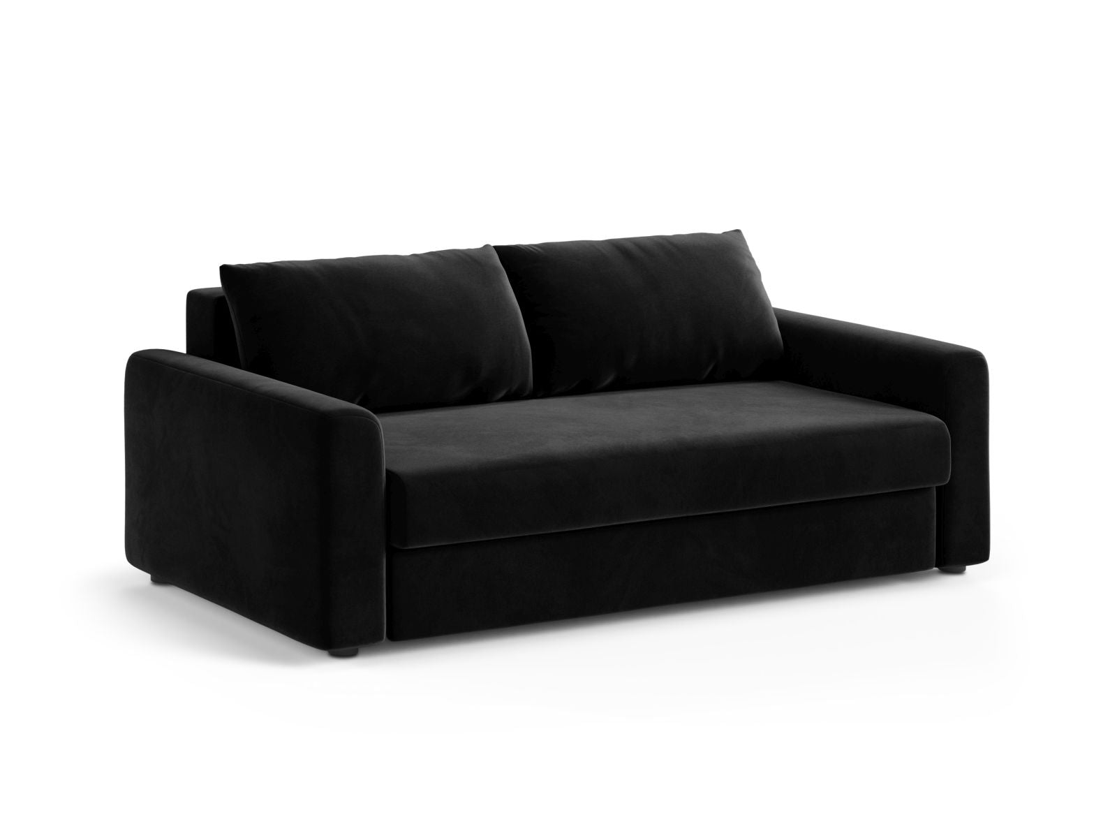 Elegantes 3-Sitzer Sofa David in Schwarz mit Schlaffunktion, ideal für stilvolle Wohnräume und flexible Nutzung als Bettsofa.
