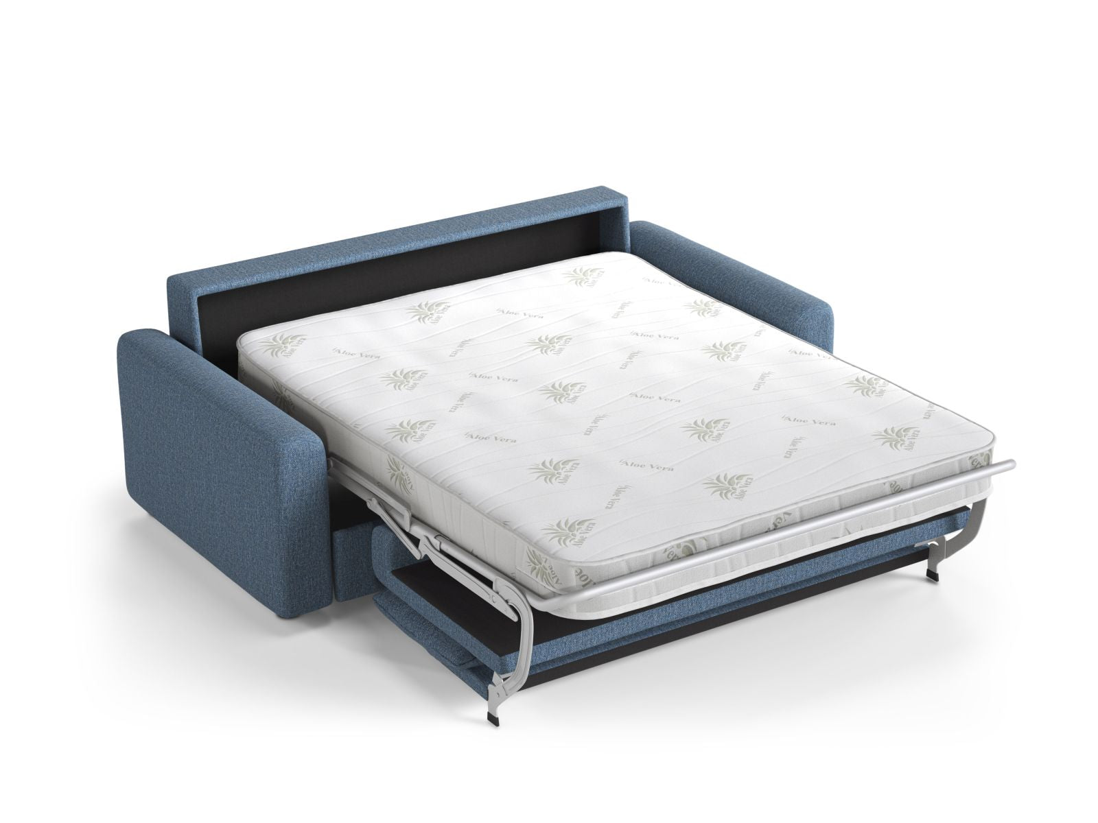 Elegantes 3-Sitzer Sofa David in tiefem Blau, vielseitig einsetzbar als Schlafsofa für zusätzlichen Komfort und stilvolle Wohnräume.