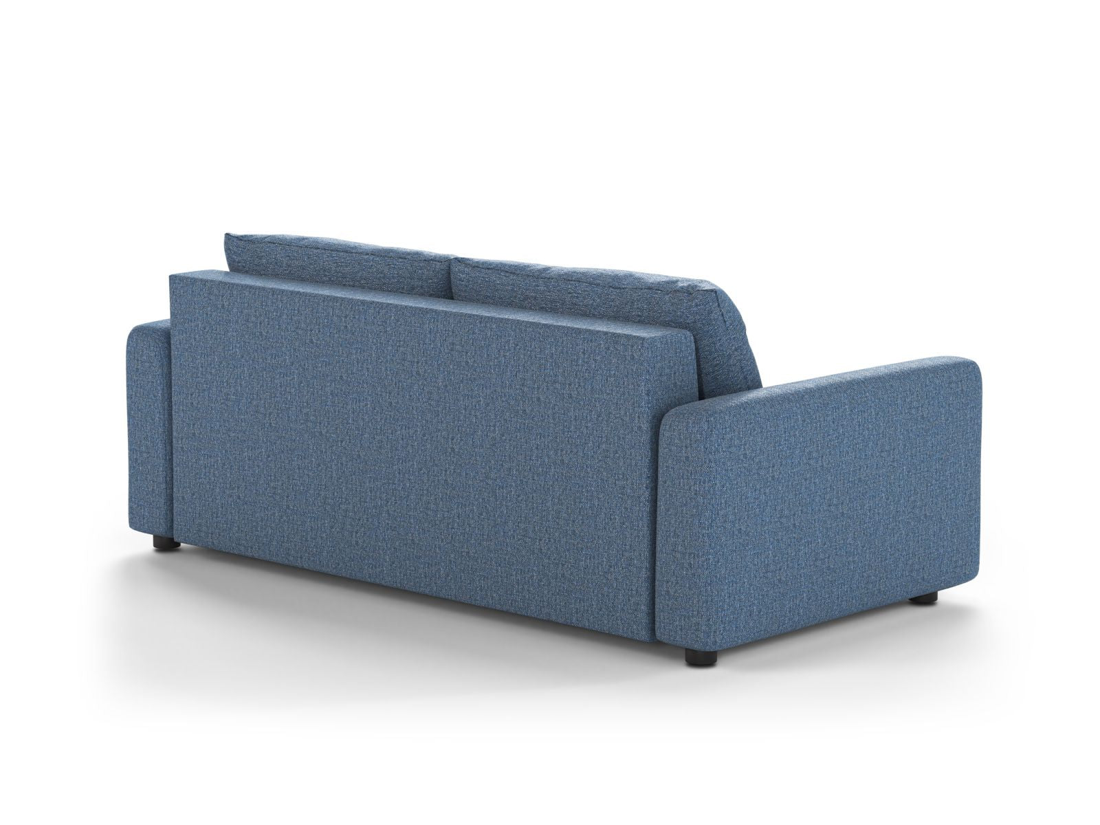 Modernes 3-Sitzer Sofa David in edlem Blau, ideal als Schlafsofa für Gäste und gemütliche Abende im Wohnzimmer.