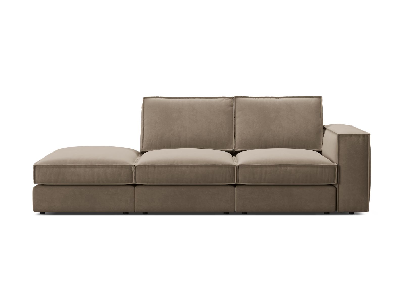 3-Sitzer Modular Sofa Pola Open End links in Grey Brown-Salvador präsentiert im Onlineshop von KAQTU Design AG. 3er Sofa ist von Micadoni