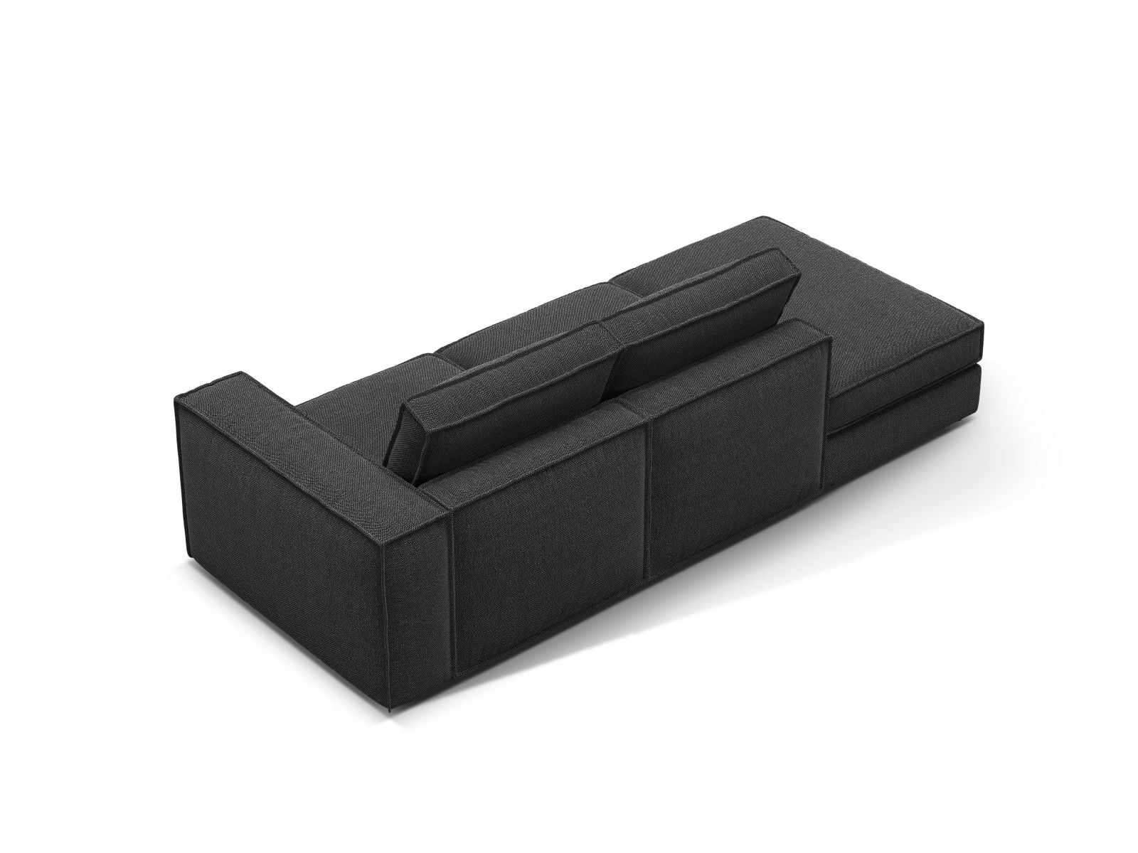 Elegantes 3-Sitzer Sofa Open End links Pola in zeitlosem Schwarz, ideal für komfortable Wohnräume und entspannende Stunden.