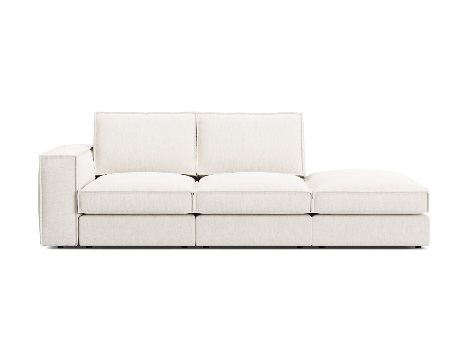 3-Sitzer Ecksofa Open End rechts Pola in White-Babel präsentiert im Onlineshop von KAQTU Design AG. 3er Sofa ist von Micadoni