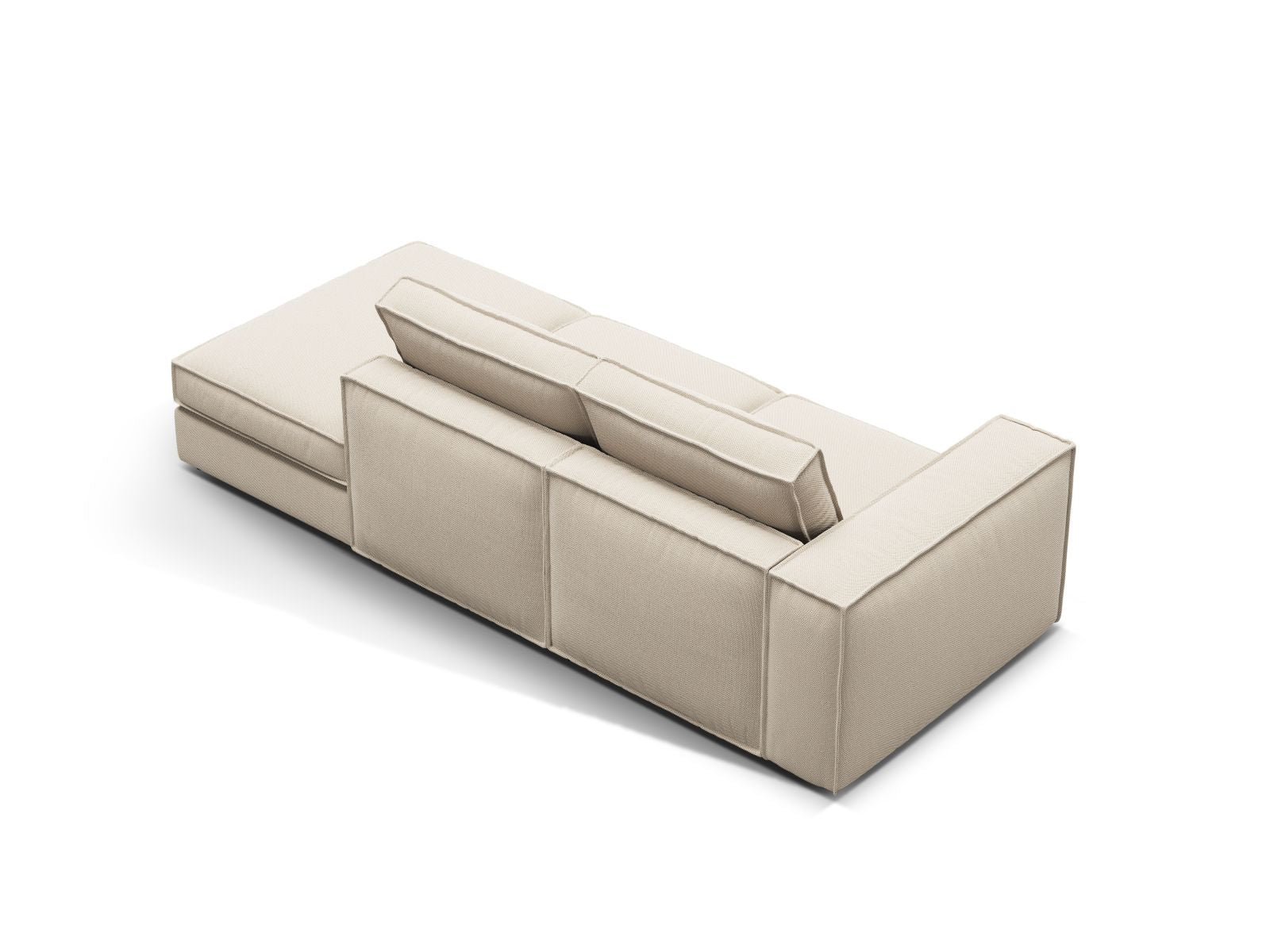 Beige 3-Sitzer Ecksofa Open End rechts Pola von Micadoni, perfekt für stilvolle Wohnräume, bietet großzügigen Platz und modernen Komfort.