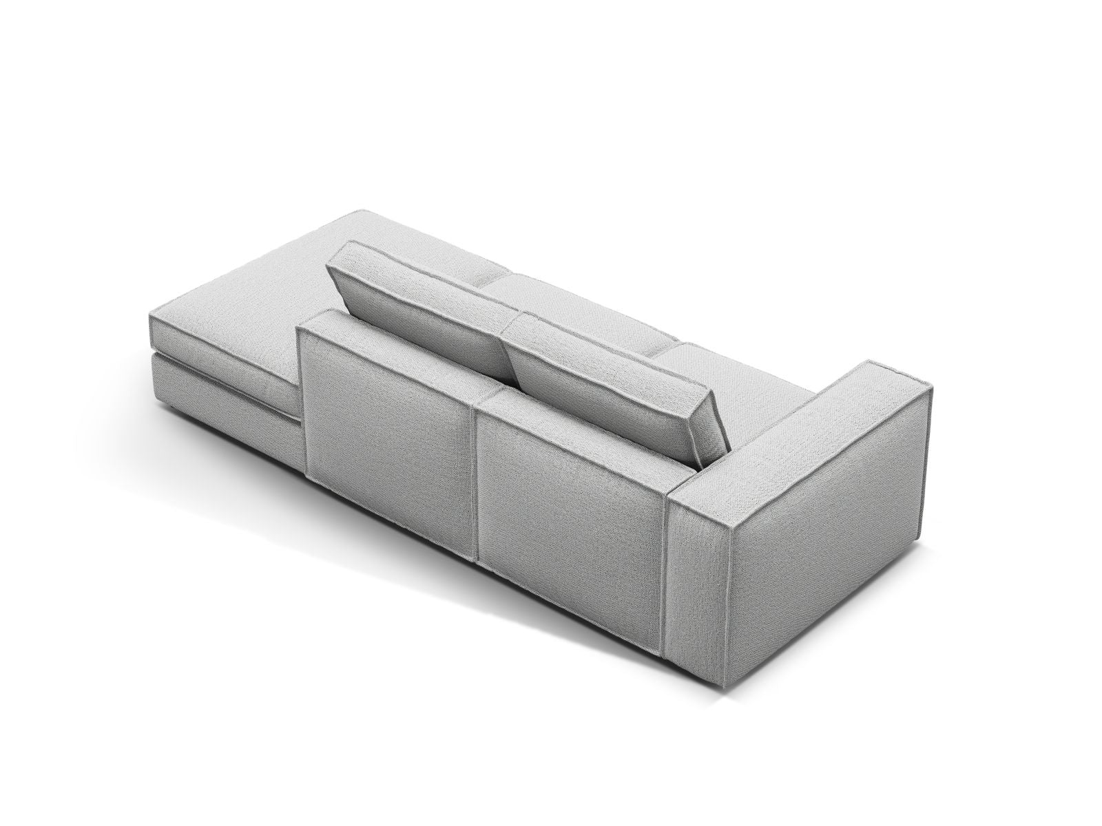 Elegantes 3-Sitzer Ecksofa Open End rechts Pola in modernem Grau, ideal für stilvolle Wohnräume und entspannte Stunden.