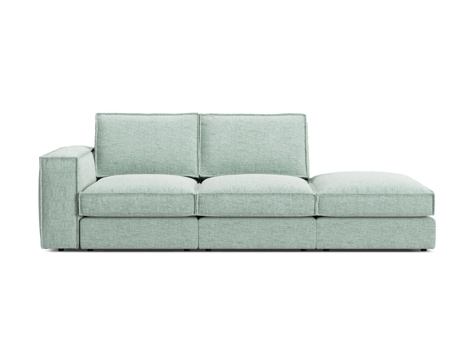 3-Sitzer Ecksofa Open End rechts Pola in Mint-Babel präsentiert im Onlineshop von KAQTU Design AG. 3er Sofa ist von Micadoni