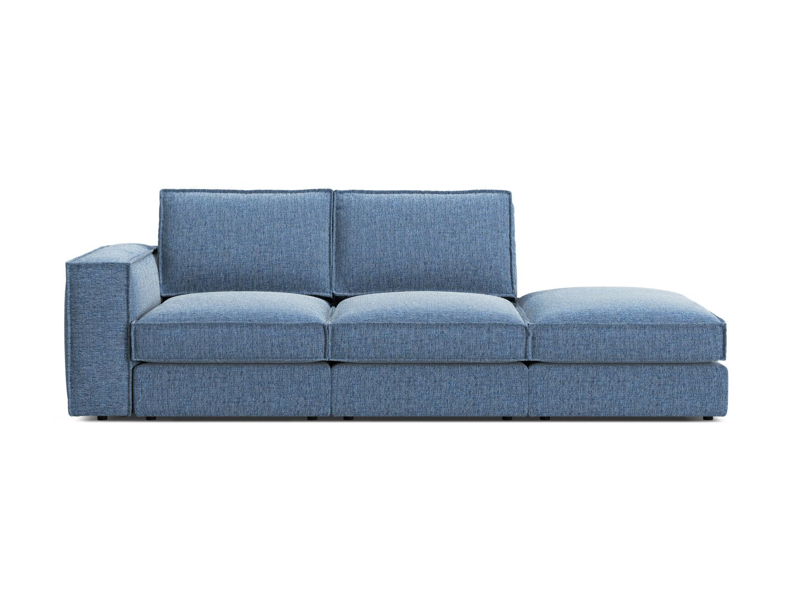 3-Sitzer Ecksofa Open End rechts Pola in Dark Blue-Babel präsentiert im Onlineshop von KAQTU Design AG. 3er Sofa ist von Micadoni