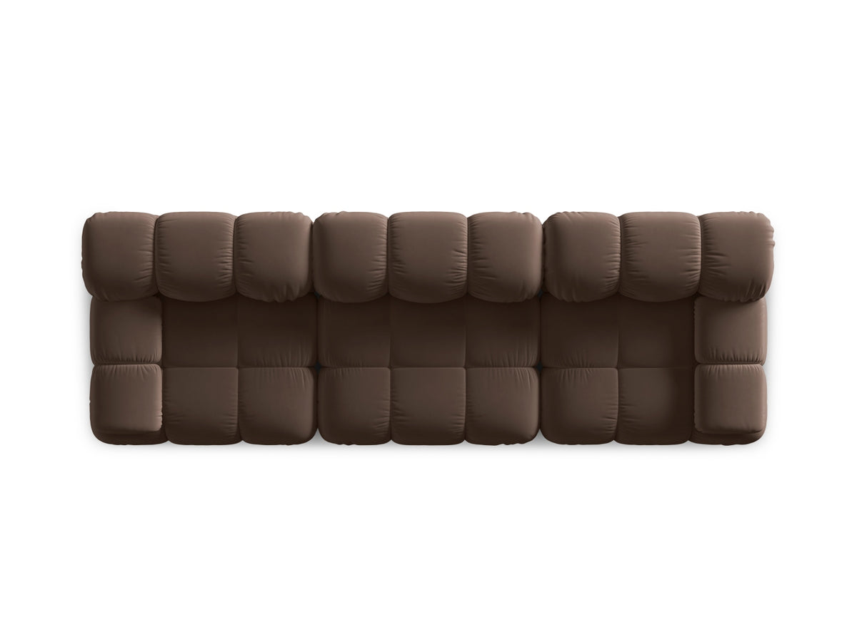 Bellis Velour modulares Sofa 3 Sitzer 94cm in Dark Brown-Bluvel präsentiert im Onlineshop von KAQTU Design AG. 3er Sofa ist von Micadoni