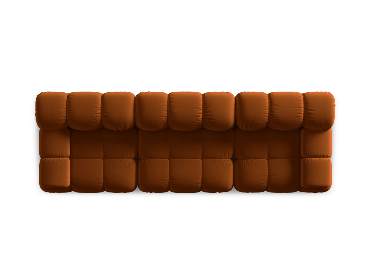 Bellis Velour modulares Sofa 3 Sitzer 94cm in Terracotta-Bluvel präsentiert im Onlineshop von KAQTU Design AG. 3er Sofa ist von Micadoni
