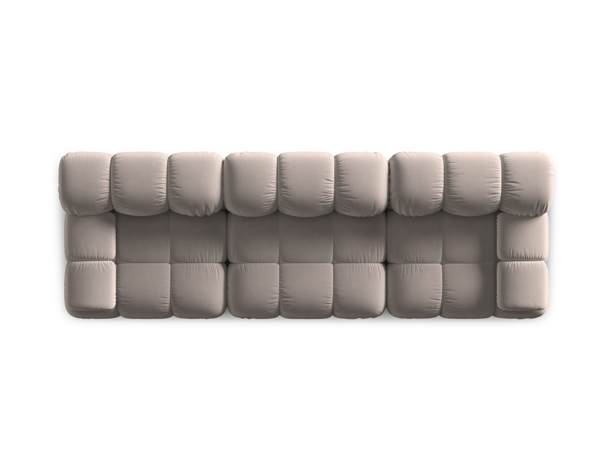 Bellis Velour modulares Sofa 3 Sitzer 94cm in Cappuccino-Bluvel präsentiert im Onlineshop von KAQTU Design AG. 3er Sofa ist von Micadoni
