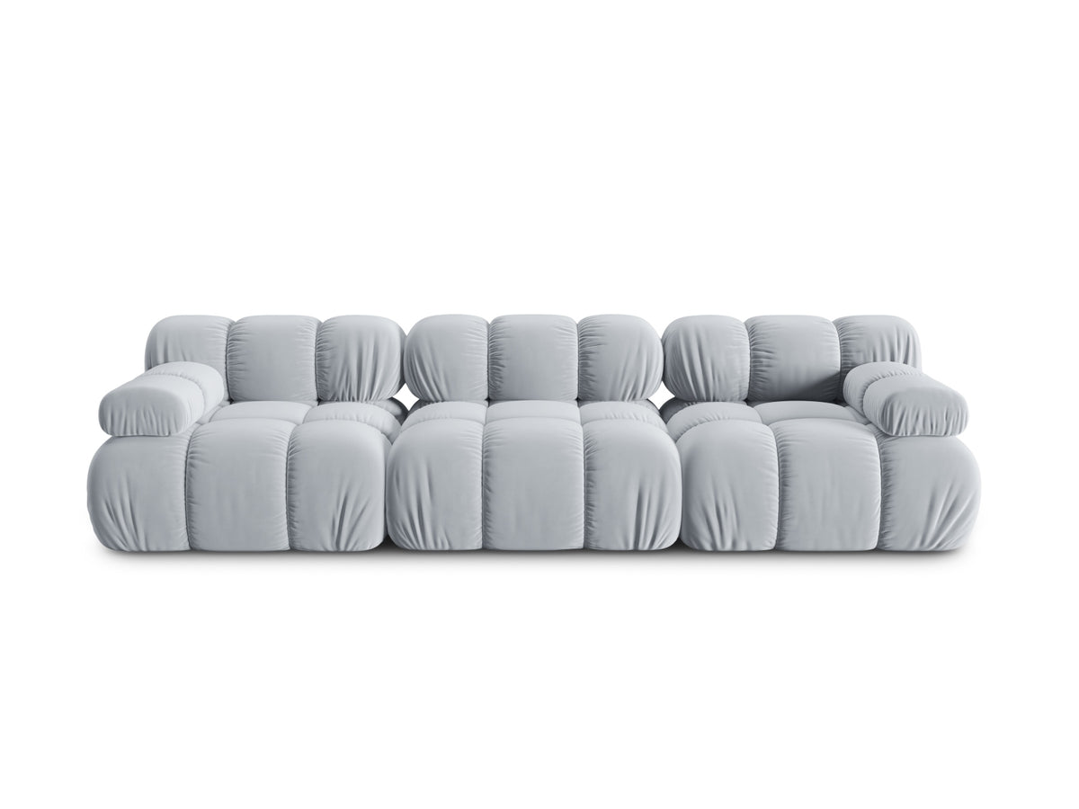 Bellis Velour modulares Sofa 3 Sitzer 94cm in Light Blue-Bluvel präsentiert im Onlineshop von KAQTU Design AG. 3er Sofa ist von Micadoni