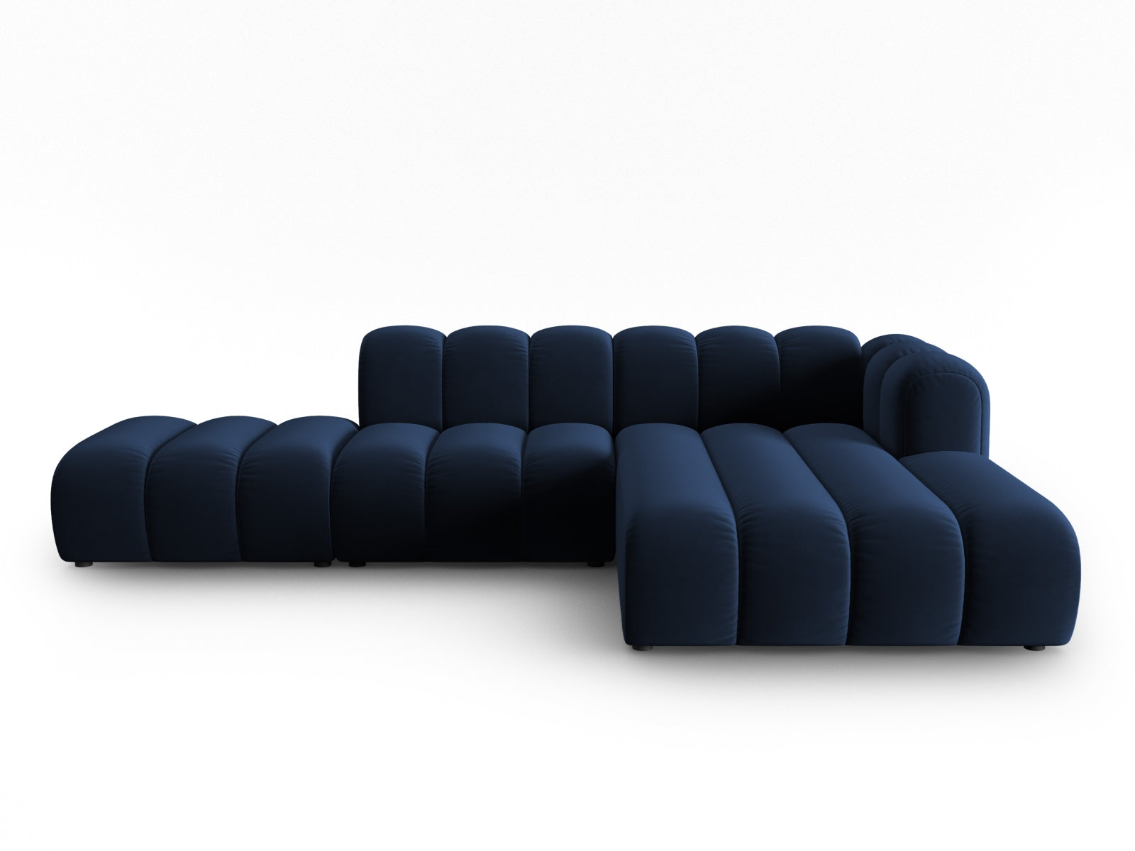 Lupine Velour modulares Ecksofa open rechts 5 Sitzer in Royal Blue-Salvador präsentiert im Onlineshop von KAQTU Design AG. L-Sofa rechts ist von Micadoni
