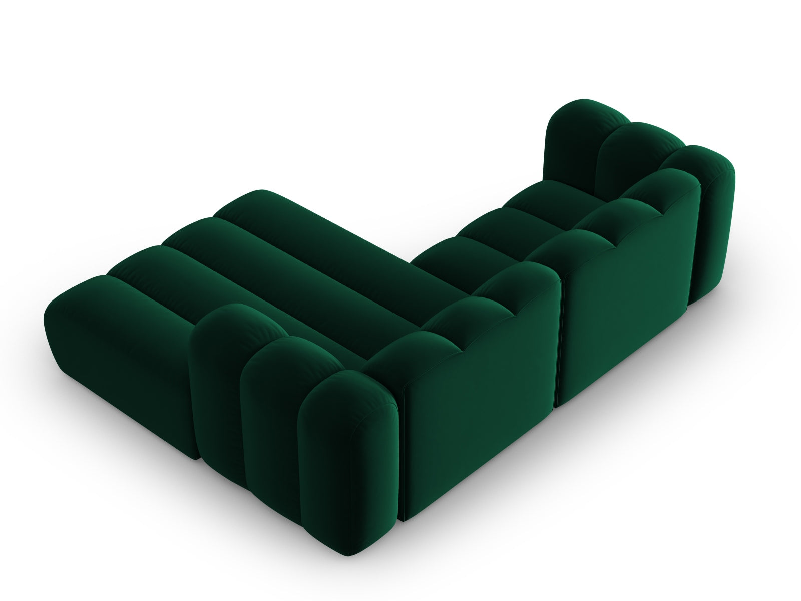 Elegantes, modulares Ecksofa in stilvollem Bottle Green, 3-Sitzer, ideal für zeitgemäße Wohnräume von Micadoni.