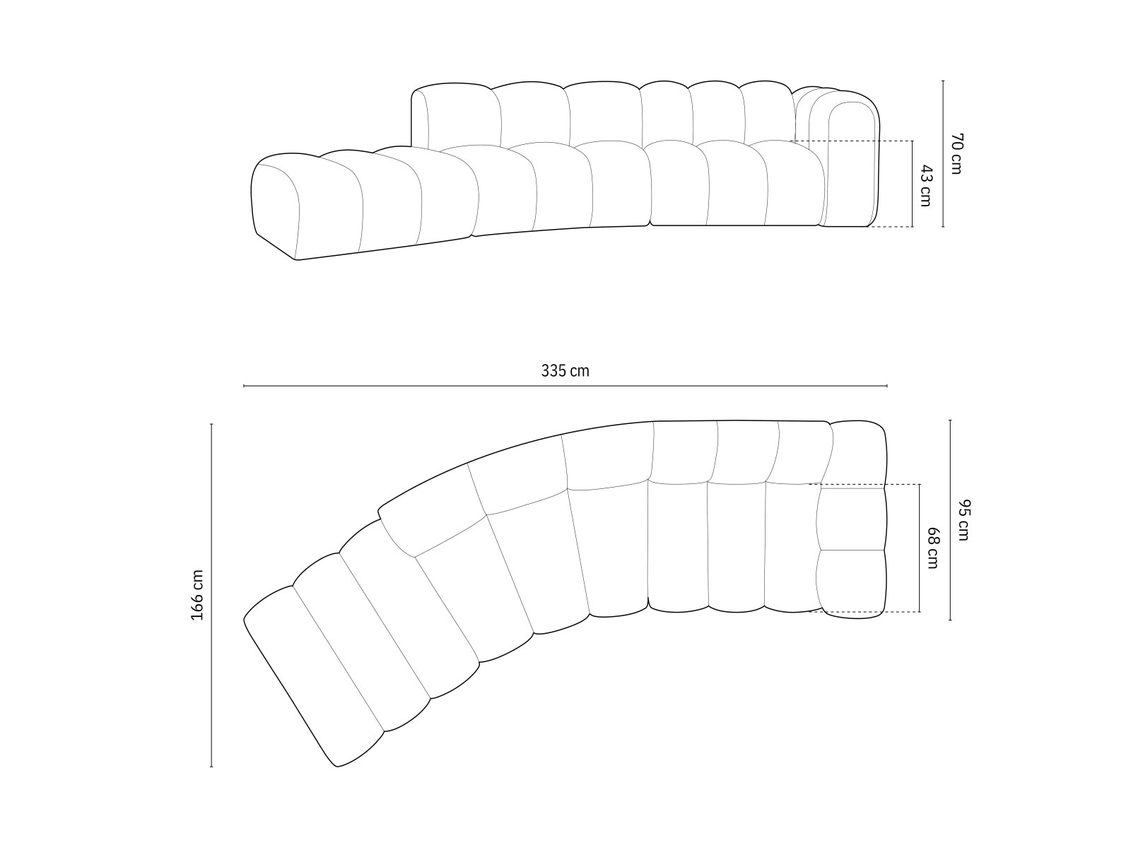 Modulares 5-Sitzer Sofa in luxuriösem Velours, linksseitig, perfekt für moderne Wohnkonzepte und gemütliche Stunden.