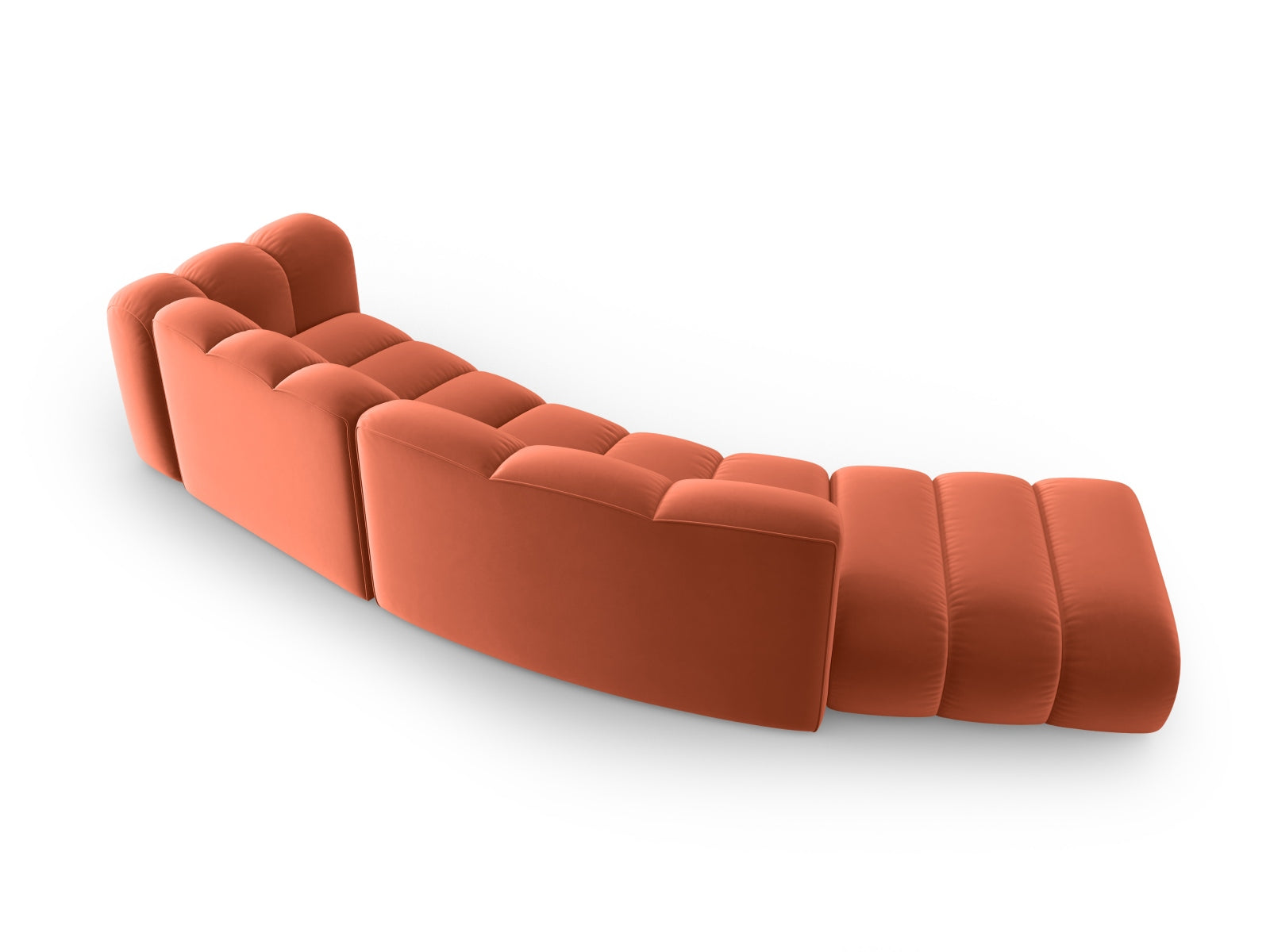 Modulares 5-Sitzer Sofa in hochwertigem Velours, linksseitig, perfekt für moderne Wohnkonzepte und gemütliche Atmosphäre von Micadoni.
